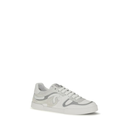 Dolce & Gabbana White Calf Leather Bos Taurus Low Top Sneakers