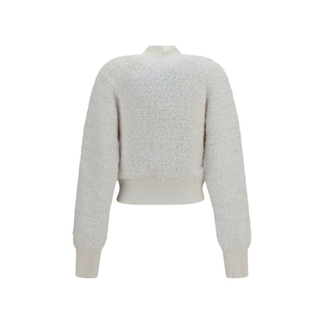 Balmain White Viscose Bomber