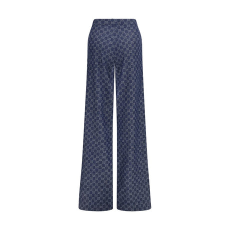 Gucci Blue Cotton Casual Pants