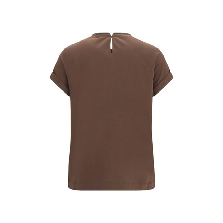 Brunello Cucinelli Brown Elastane T-Shirt