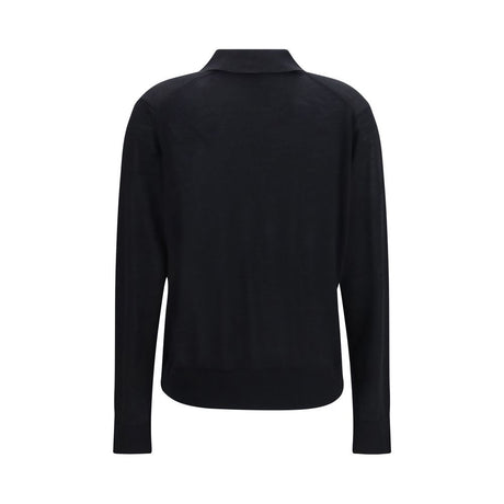 Loulou De Saison Black Cashmere Dress Shirt