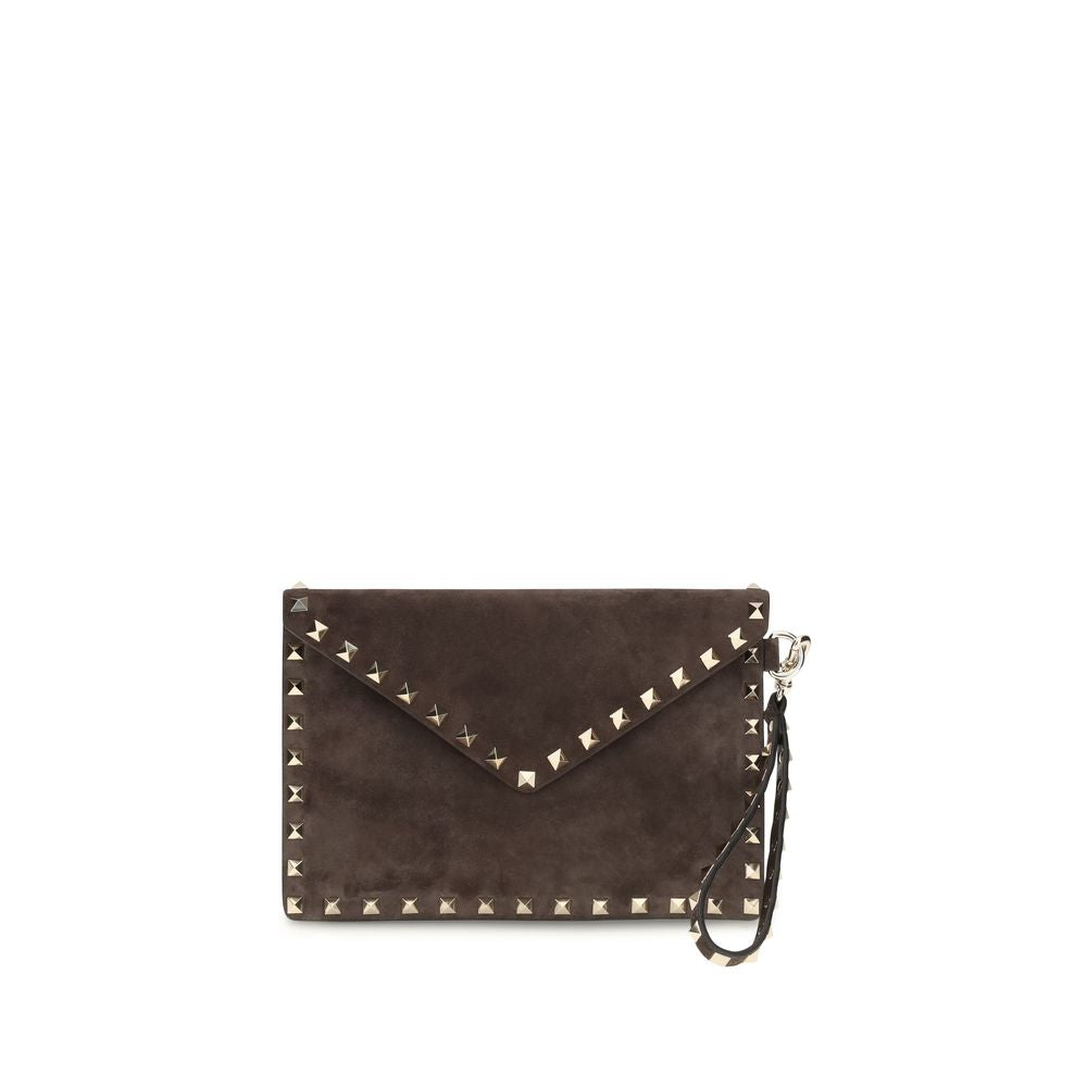 Valentino Garavani Brown Suede Leather Wallet