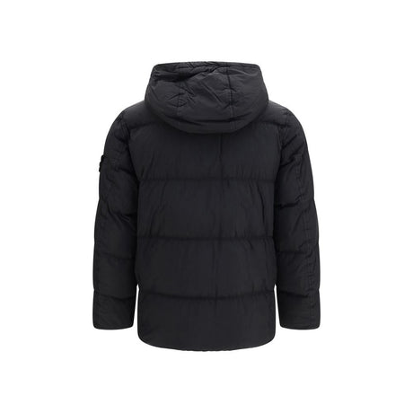 Stone Island Black Goose Down Full-Length Jacket