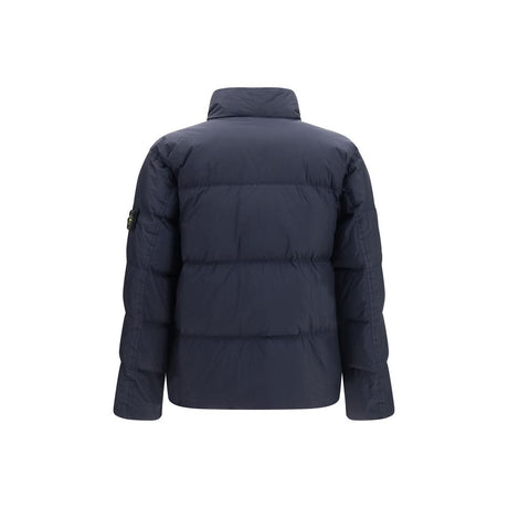 Stone Island Blue Polyamide Full-Length Jacket