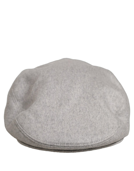 Dolce & Gabbana Men Light Grey Cashmere Newsboy Cabbie Cap Hat
