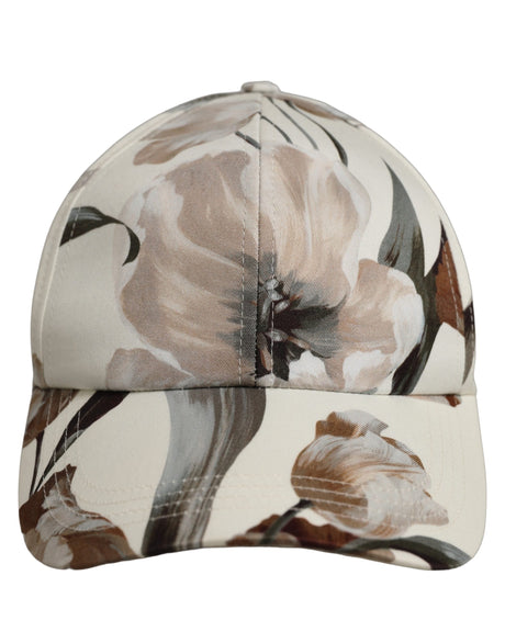 Dolce & Gabbana Men Beige Floral Cotton Baseball Capello Hat
