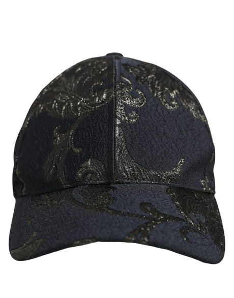 Dolce & Gabbana Men Black Floral Barocco Cotton Baseball Cap Hat