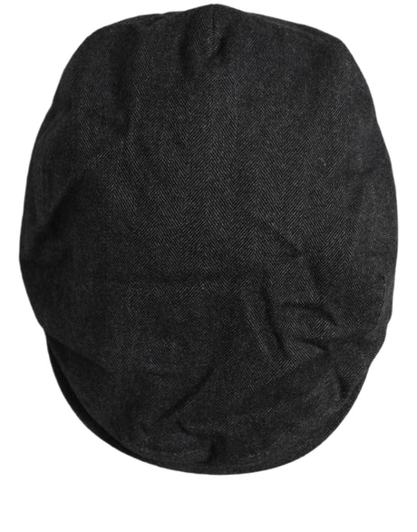 Dolce & Gabbana Men Black Cotton Flat Cloth Newsboy Cap Hat