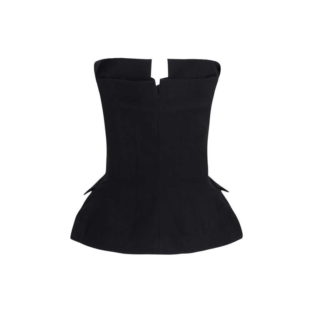 Magda Butrym Black Silk Waistcoat