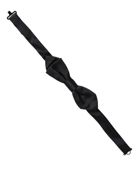 Dolce & Gabbana Men Black 100% Silk Adjustable Neck Papillon Bow Tie