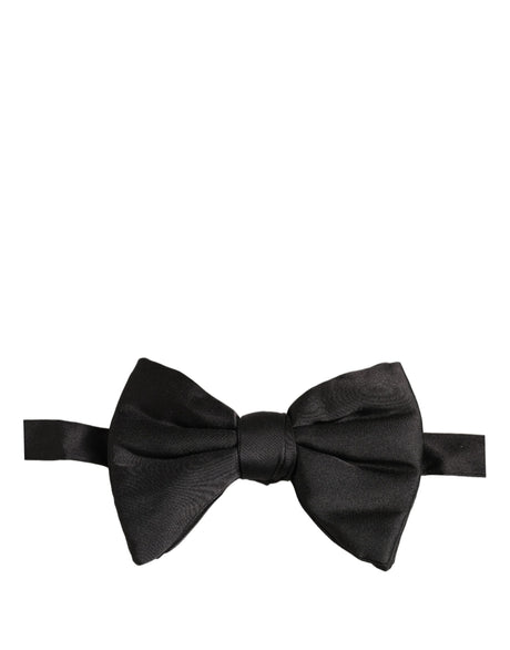 Dolce & Gabbana Men Black 100% Silk Adjustable Neck Papillon Bow Tie