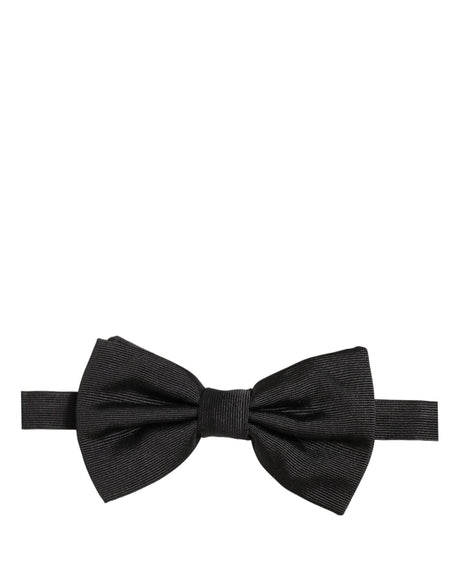 Dolce & Gabbana Men Black 100% Silk Adjustable Neck Papillon Bow Tie