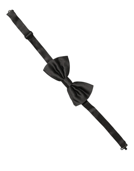 Dolce & Gabbana Men Black 100% Silk Adjustable Neck Papillon Bow Tie