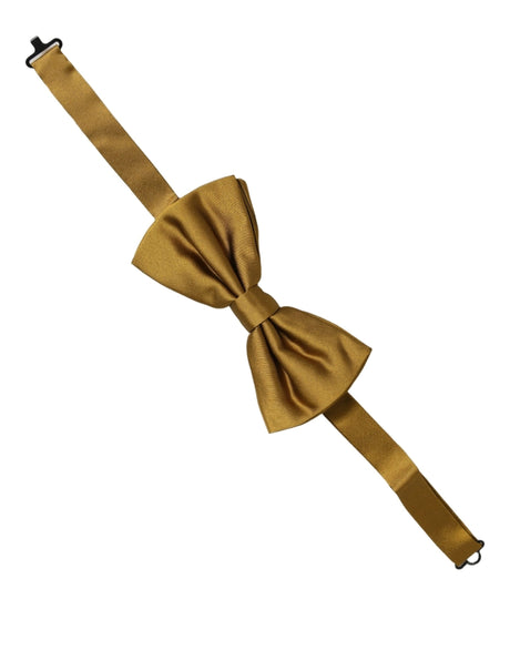 Dolce & Gabbana Men Mustard 100% Silk Adjustable Neck Papillon Bow Tie