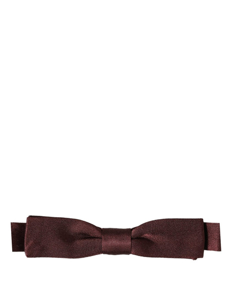 Dolce & Gabbana Men Brown 100% Silk Adjustable Neck Papillon Bow Tie