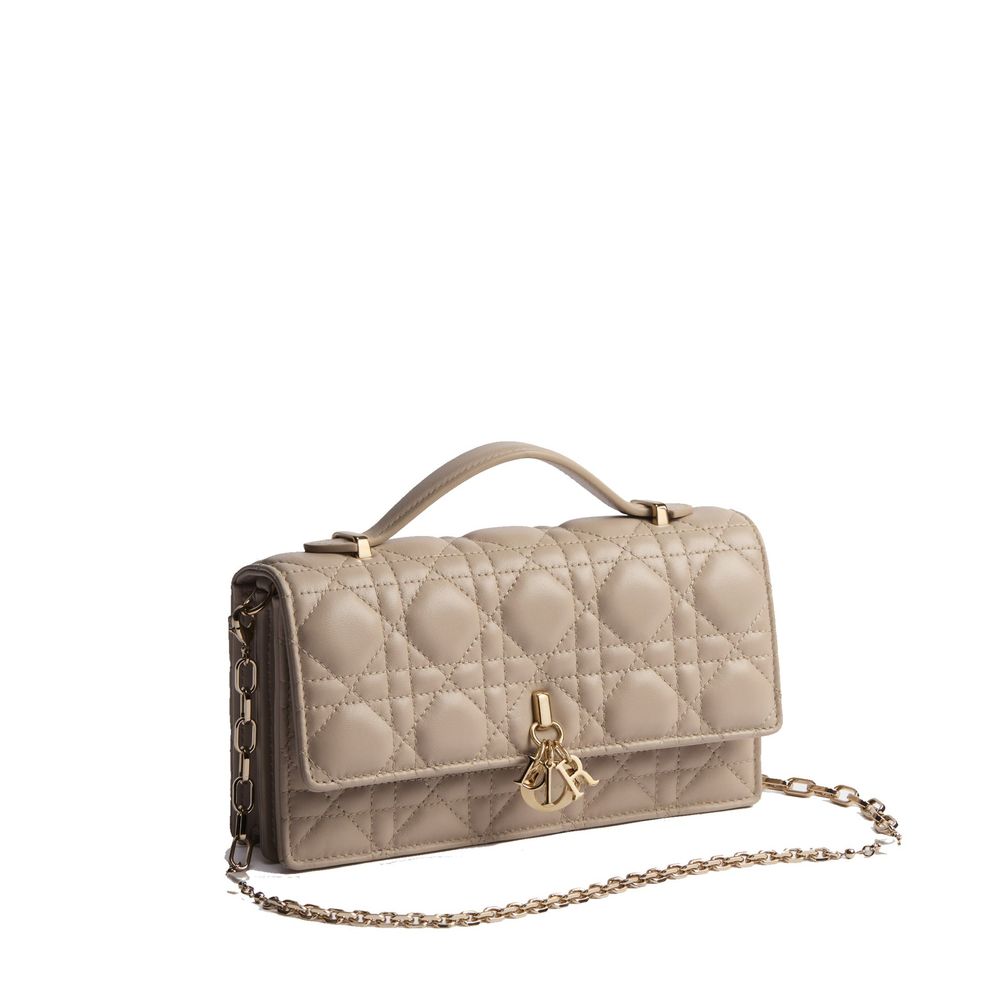 Dior Beige Leather Clutch Bag