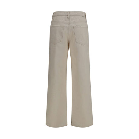 Mother Denim White Cotton Relaxed Fit Jeans