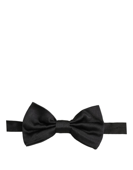 Dolce & Gabbana Men Black 100% Silk Adjustable Neck Papillon Bow Tie