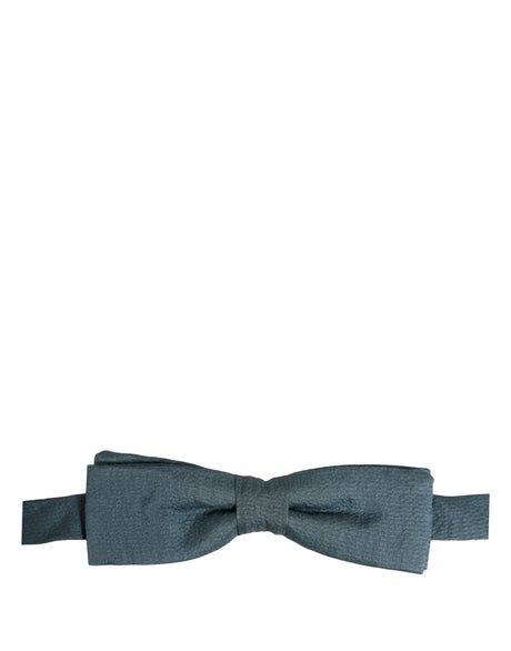 Dolce & Gabbana Men Steel Blue 100% Silk Adjustable Neck Papillon Bow Tie