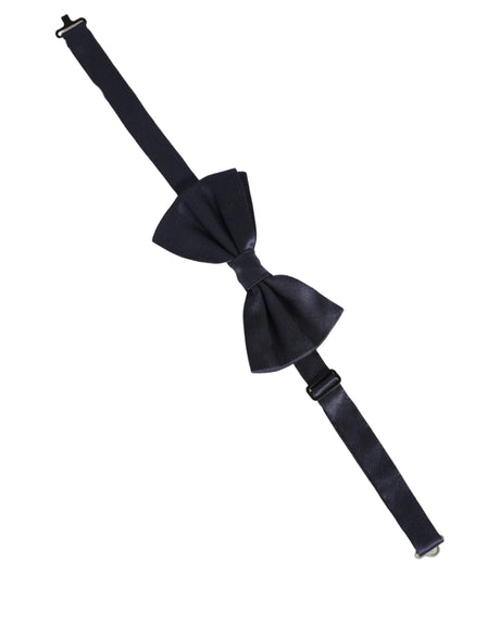 Dolce & Gabbana Dark Blue 100% Silk Adjustable Neck Papillon Bow Tie