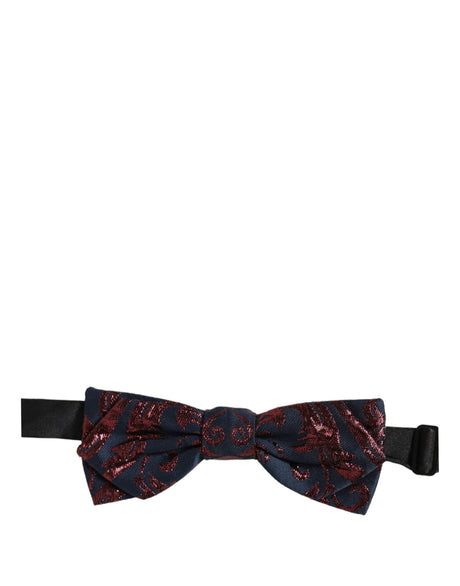 Dolce & Gabbana Men Blue Red Paisley Adjustable Neck Papillon Bow Tie