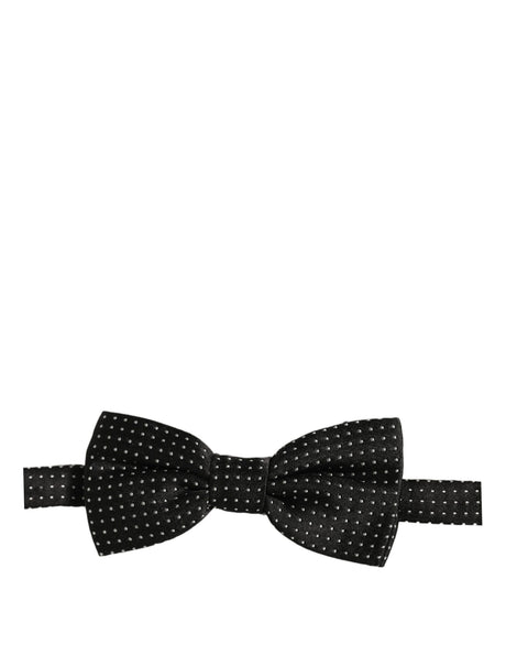 Dolce & Gabbana Men Black White PolkaDot Adjustable Bow Tie
