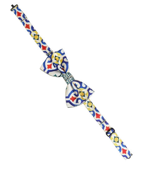 Dolce & Gabbana Men Multicolor Majolica Adjustable Neck Papillon Bow Tie