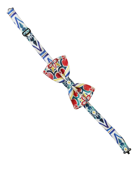 Dolce & Gabbana Men Multicolor Majolica Adjustable Neck Papillon Bow Tie