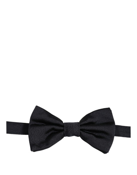 Dolce & Gabbana Men Dark Blue 100% Silk Adjustable Neck Papillon Bow Tie