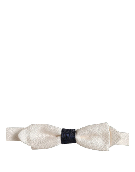 Dolce & Gabbana Men White 100% Silk Adjustable Neck Papillon Bow Tie