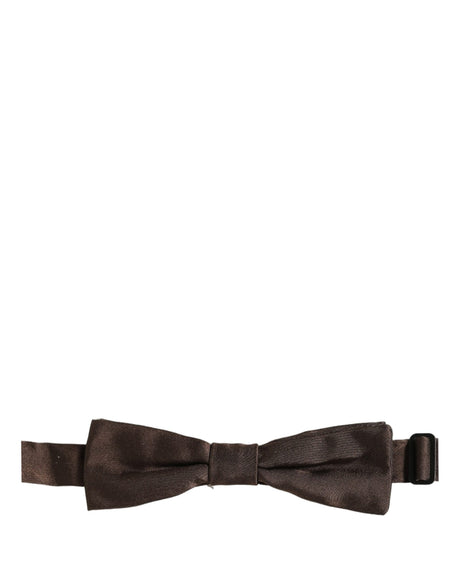 Dolce & Gabbana Men Brown 100% Silk Adjustable Neck Papillon Bow Tie