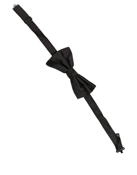 Dolce & Gabbana Men Black 100% Silk Adjustable Neck Papillon Bow Tie