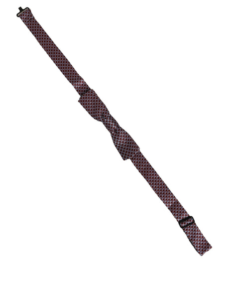 Dolce & Gabbana Blue Burgundy Woven Adjustable Neck Papillon Bow Tie