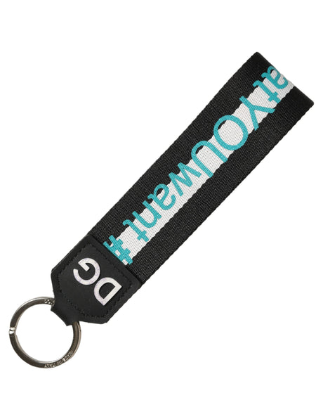 Dolce & Gabbana Multicolor Logo Polyester Brass Holder Keychain Keyring