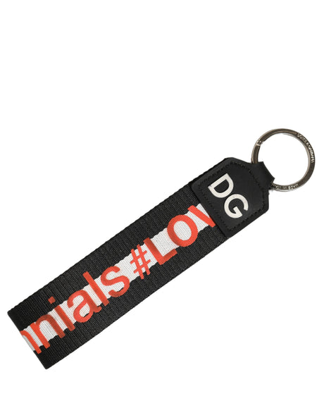 Dolce & Gabbana Multicolor Logo Polyester Brass Holder Keychain Keyring