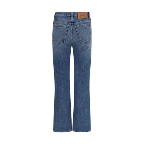 Off-White Blue Cotton Straight-Leg Jeans