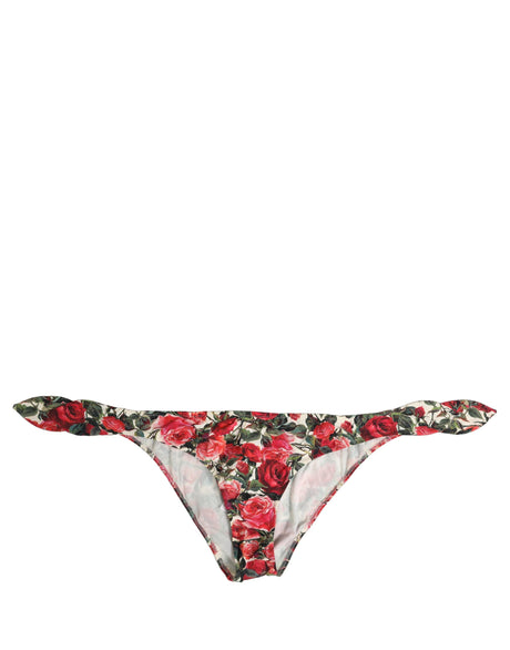 Dolce & Gabbana Multicolor Floral Print Beachwear Bikini Bottom