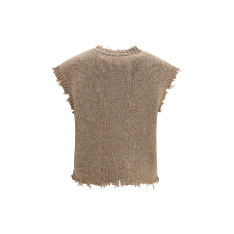 R13 Beige Cashmere Sleeveles Sweater