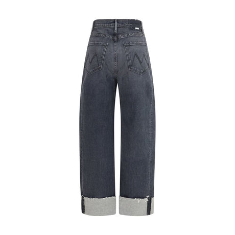 Mother Denim Black Cotton Cropped Jeans