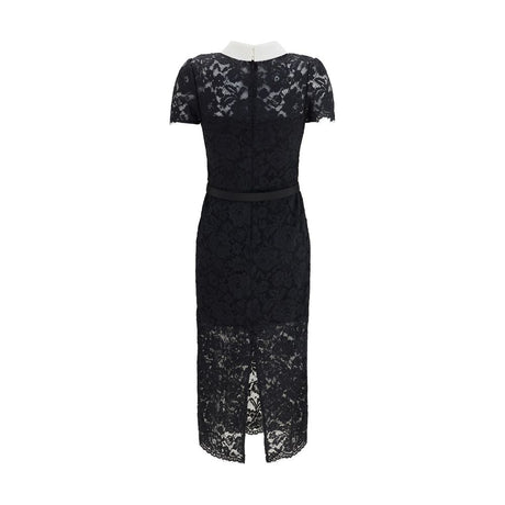 Self-Portrait Black Polyester Casual Dress