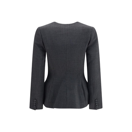 Self-Portrait Gray Polyester Full-Length Jacket