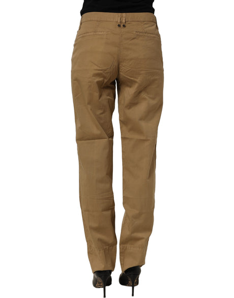 PLEIN SUD Brown Straight Cotton Stretch Chino Pants