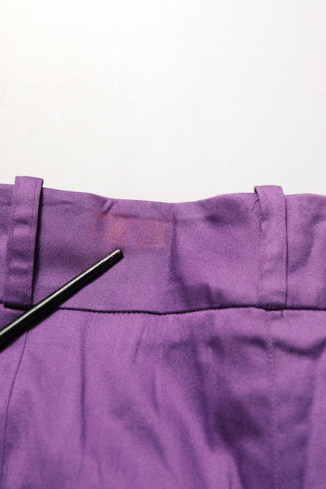 BENCIVENGA Violet Cotton Stretch High Waist Cropped Trouser Pants