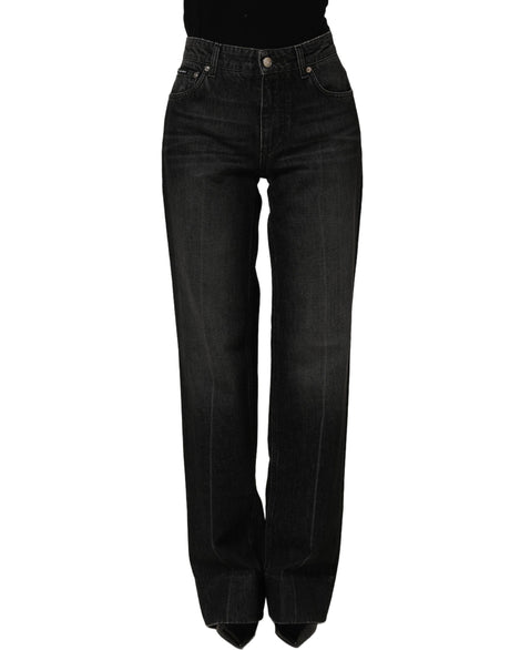 Dolce & Gabbana Black Cotton Stretch Straight Denim Jeans