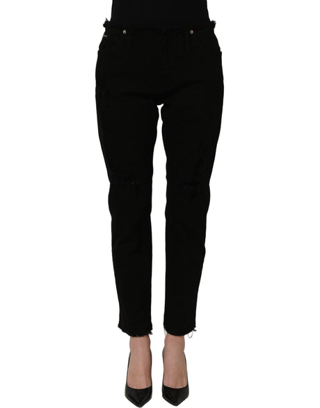 Dolce & Gabbana Black Cotton Skinny Denim Trouser Jeans