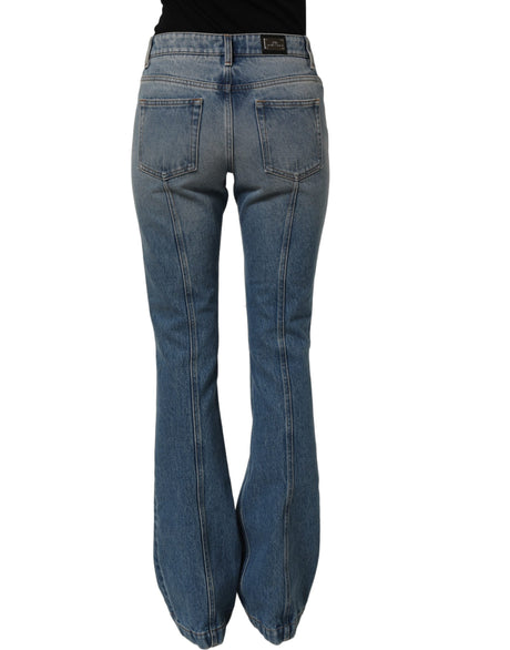 Dolce & Gabbana Blue Cotton Boot Cut Denim Trouser Jeans