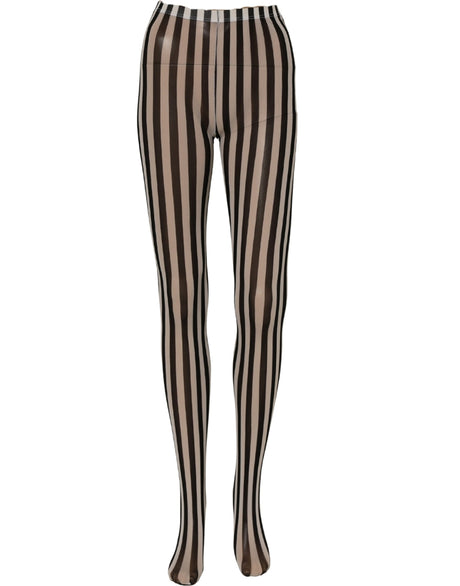 Dolce & Gabbana Black White Stripes Tights Stocking Pantyhose Socks