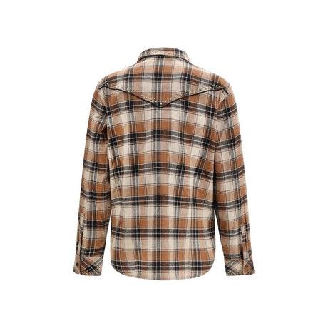 P.A.R.O.S.H. Brown Cotton Pattern Shirt
