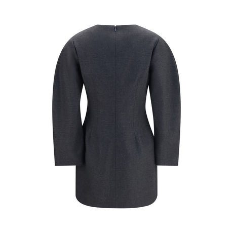 P.A.R.O.S.H. Gray Wool Oves Aries Casual Dress