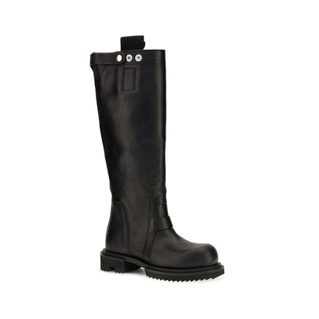 Rick Owens Black Calf Leather Bos Taurus Rain Boots